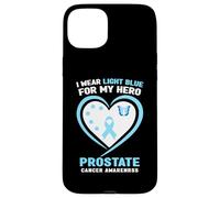 Carcasa para iPhone 15 Plus Me Pongo Azul Claro para la Conciencia del cáncer de próstata de mi héroe