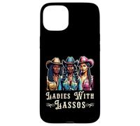 Carcasa para iPhone 15 Plus Melanin Cowgirls Ladies with Lassos African American Cowgirl