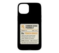 Carcasa para iPhone 15 Plus Meme Divertido de Touch Grass Prescription RX Go Outside Care