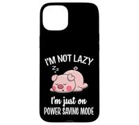 Carcasa para iPhone 15 Plus Mens Womens Kids Lazy Power Saving Cute Show Pig Lover