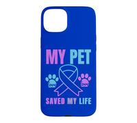 Carcasa para iPhone 15 Plus Mi Mascota salvó mi Vida Prevención del Suicidio Emocional Perro Gato