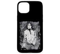 Carcasa para iPhone 15 Plus Michael Jackson Bad World Tour 1988 Salpicadura en Blanco y Negro