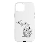 Carcasa para iPhone 15 Plus Michigan Camping Adventure UP & Lower Peninsula Outdoor
