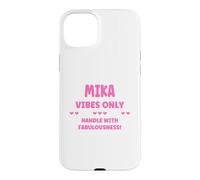 Carcasa para iPhone 15 Plus Mika Personalized Name Funny Cute Custom Mika Name
