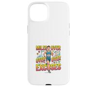 Carcasa para iPhone 15 Plus Miles Over Excuses Running Motivación Fitness Design