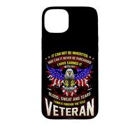 Carcasa para iPhone 15 Plus Militar Veterano Estadounidense Ganado con Sudor de Sangre y lágrimas