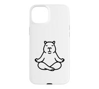 Carcasa para iPhone 15 Plus Minimalista BLK Capybara Yoga Pocket Zen Meditación Amante
