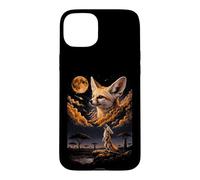 Carcasa para iPhone 15 Plus Místico Fennec Fox Lunar Mirada Cósmica Noche