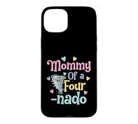 Carcasa para iPhone 15 Plus Mommy of A Fournado Funny Mom 4th Birthday Matching Family