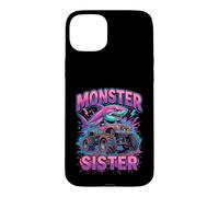 Carcasa para iPhone 15 Plus Monster Sister Shark Truck Funny Pink Sibling