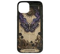 Carcasa para iPhone 15 Plus Moth Sun Dark Gothic Crescent Moon Skull