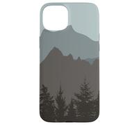 Carcasa para iPhone 15 Plus Mountains Peaks Abstract Outdoor Nature Landscape Gray Blue