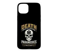 Carcasa para iPhone 15 Plus Muerte Sonríe Paramédico EMS Humor Oscuro Primer Responsable
