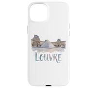 Carcasa para iPhone 15 Plus Musée du Louvre Pirámide Acuarela Exterior París Francia