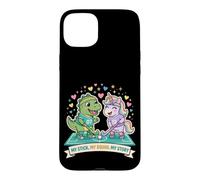 Carcasa para iPhone 15 Plus My Stick My Squad My Story Hockey sobre césped Unicorn Dino