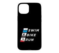 Carcasa para iPhone 15 Plus Nadar Bicicleta Correr Triatleta Tren de Resistencia Triatlón Entrenamiento