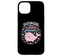 Carcasa para iPhone 15 Plus Narwhal Marine Mammal Lover, Just A Girl Who Loves Narwhals