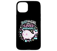 Carcasa para iPhone 15 Plus Narwhal Marine Mammal Lover, Just A Girl Who Loves Narwhals