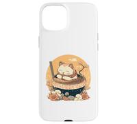 Carcasa para iPhone 15 Plus Neko Cat Eating Bowl of Ramen Pho Sopa de Fideos Japón Kawaii