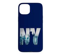 Carcasa para iPhone 15 Plus New York City Statue of Liberty NY Photo Silhouette