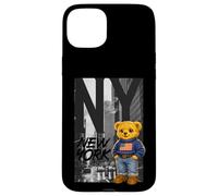 Carcasa para iPhone 15 Plus New York Teddy Bear Street Art Design - NY City Urban Bear