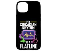 Carcasa para iPhone 15 Plus Night Shift Nurse Circadian Rhythm Flatline Humor