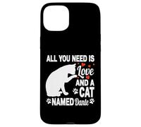 Carcasa para iPhone 15 Plus Nombre de Gato Personalizado Dante Lindo Gatito Amante de Las Mascotas
