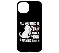 Carcasa para iPhone 15 Plus Nombre de Perro Personalizado Baron Cute Dog Pet Lover