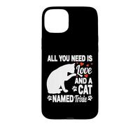 Carcasa para iPhone 15 Plus Nombre Personalizado de Gato Trixie Cute Kitten Pet Lover
