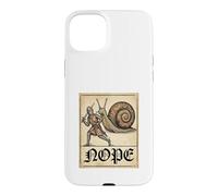 Carcasa para iPhone 15 Plus Nope Knight Fighting Giant Snail Funny Medieval History Meme