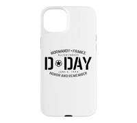 Carcasa para iPhone 15 Plus Normandía Francia Día D Honor and Remember Solid Black Print