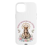 Carcasa para iPhone 15 Plus Nossa Senhora de Fátima Floral Católica