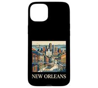Carcasa para iPhone 15 Plus Nueva Orleans Luisiana Retro Vintage Tranvía Barrio Francés