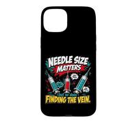 Carcasa para iPhone 15 Plus Nurses Needle Size Matters Funny Nursing