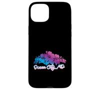 Carcasa para iPhone 15 Plus Ocean City Maryland Beach Tropical Floral Hibisco Flor