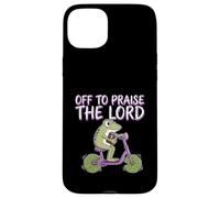 Carcasa para iPhone 15 Plus Off To Praise The Lord Frog Meme Funny Christian Faith Jesus