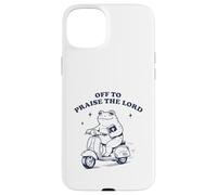 Carcasa para iPhone 15 Plus Off To Praise The Lord Frog Meme Funny Christian Faith Jesus