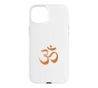 Carcasa para iPhone 15 Plus Om Print Yoga marrón Desvanecido Ohm Mantra Símbolo Sánscrito AUM