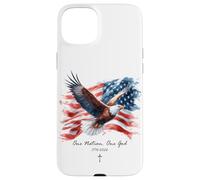 Carcasa para iPhone 15 Plus One Nation, One God - Vintage Watercolor Eagle 1776-2026 250