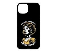 Carcasa para iPhone 15 Plus Only Sarcastic Speak Funny Sarcasm Cita Retro Pop Art Woman