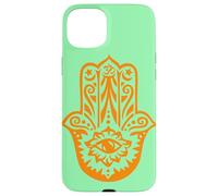 Carcasa para iPhone 15 Plus Orange Hamsa Yoga Mediación
