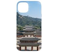 Carcasa para iPhone 15 Plus Palacio de Seúl Corea Arquitectura Tradicional Escena de montaña