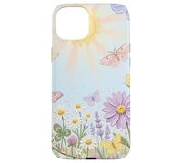 Carcasa para iPhone 15 Plus Pastel Sun Meadow Luna Moth and Butterfly
