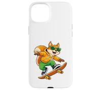 Carcasa para iPhone 15 Plus Patineta Squirrel Riding Skateboard Skater Gráfico