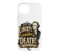 Carcasa para iPhone 15 Plus Patrick Henry Give Me Liberty or Death Cita histórica