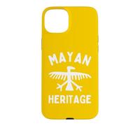 Carcasa para iPhone 15 Plus Patrimonio Maya Pintura rupestre Pájaro Petroglifo México Yucatán