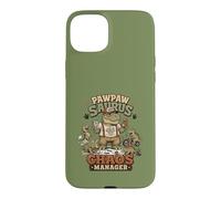 Carcasa para iPhone 15 Plus Pawpaw Saurus Chaos Manager Abuelo Papá Broma Vintage