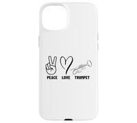 Carcasa para iPhone 15 Plus Paz Amor Trompeta Orgulloso Hombres Mujeres Trompetista