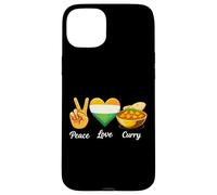 Carcasa para iPhone 15 Plus Peace Love Curry Amante de la Comida India