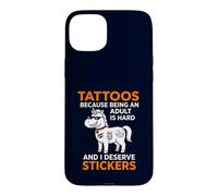 Carcasa para iPhone 15 Plus Pegatinas Tattoos Because Being An Adult Is Hard I Merece